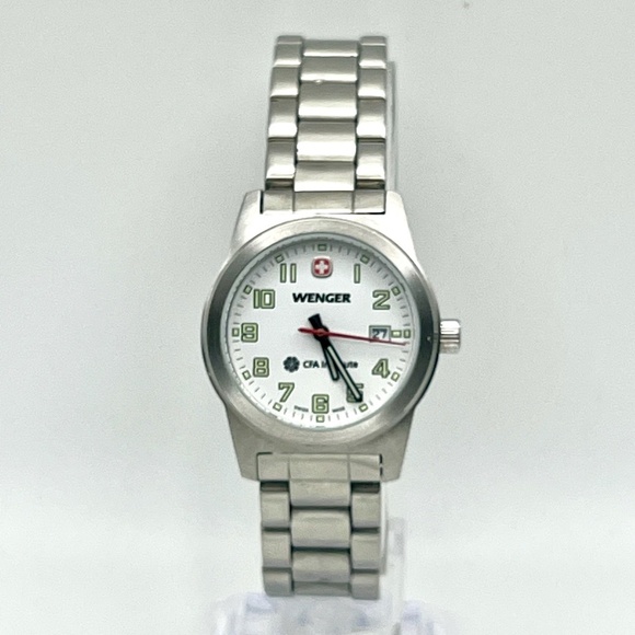 Wenger Swiss Military Like NewAll Stainless  Round Silver and White Ladies Watch - Picture 1 of 10
